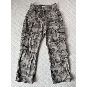 Abercrombie & Fitch Cargo Pants Womens 25 Green Camo Curve Love Y2K 90s Military